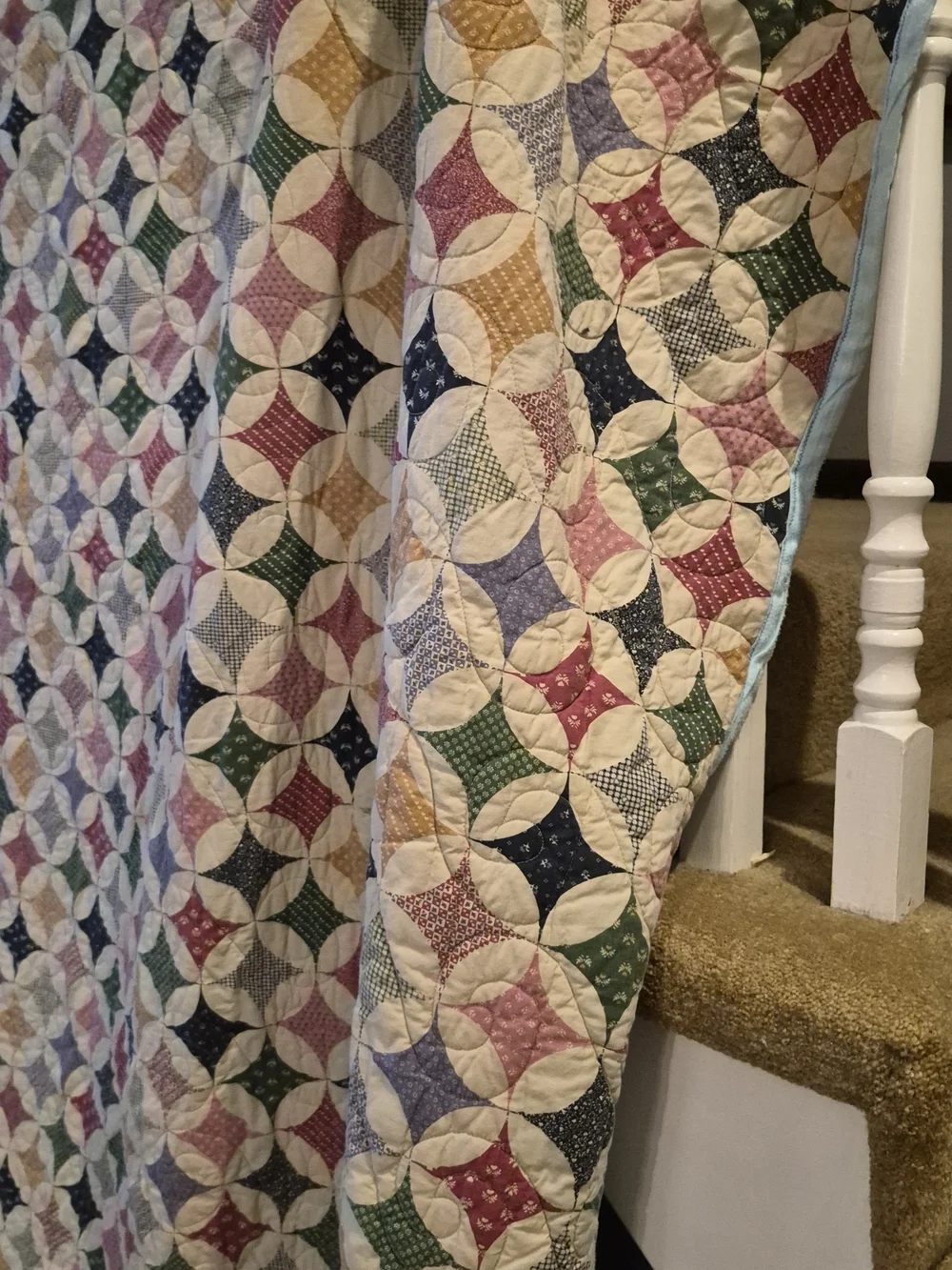 Classic Patchwork Cotton Quilt in Multicolor VINTAGE